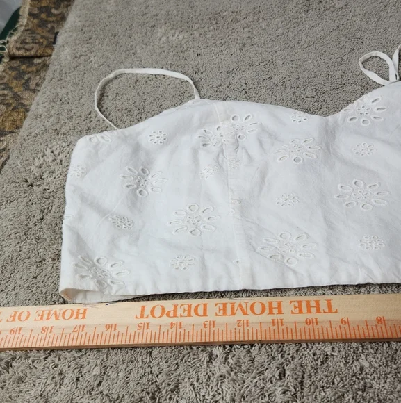 Women's Eyelet Bra Tank Top - Universal Thread White XL - Picture 5 of 9